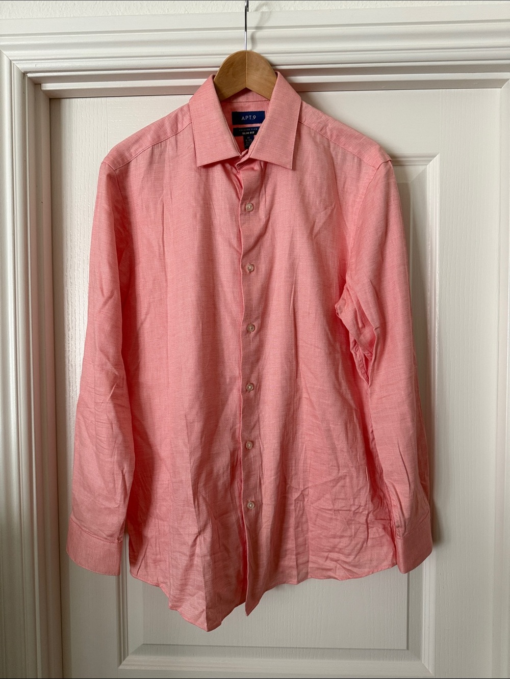 Apt. 9 Men's Coral-Pink Long Sleeve Dress Shirt